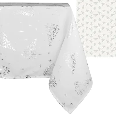 Produktbild von Domarex Hochwertige Weihnachts-Tischdecke 140x200 cm – Fleckenfest & Wasserdicht, langlebig & pflegeleicht, ideal für Tische - Weihnachtsbaum