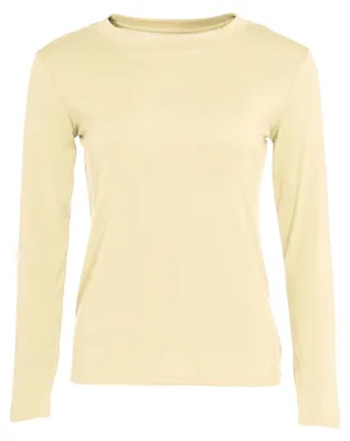Produktbild von Damen Bluse gelb M, reguläre Passform, Rundhalsausschnitt, lange Ärmel, weich