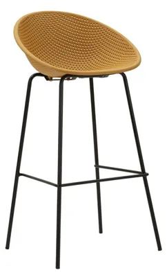 Image de Tabouret de bar Ibiza moutarde et noir — lot de 2