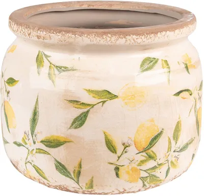 Obrázok produktu pre Clayre & Eef 6CE1535L Dekorácia Kvetináč Ø 20x15 cm Žltá