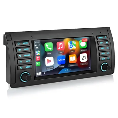 Zdjęcie produktu dla Radio samochodowe 7-calowe z DAB+, Carplay, Android Auto, 2+32GB, przeznaczone do samochodów BMW E39 (1995-2004), z nawigacją, sterowaniem z kierownicy, Bluetooth, RDS i DSP, oraz GPS