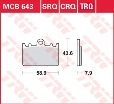 Immagine prodotto di Set di pastiglie freno TRW MCB643TRQ ZXR400 ZX400L
