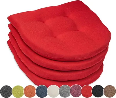 Produktbild von sunnypillow 4er Set Stuhlkissen 40x40 cm Polsterauflage 5cm dick Auflage für Stühle/Bänke in Haus und Garten Sitzkissen Sitzauflage Stuhlauflage Gartenkissen Esszimmerstuhl oder Küche  Rot