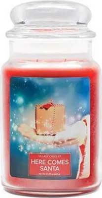 Produktbild von Village Candle Here Comes Santa Duftkerze Großes Glas 602 g