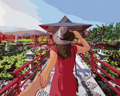 Produktbild von Zuty - Malen nach Zahlen - FRAU VOR DEM TEMPEL II, 40x50 cm, mit Keilrahmen (bereits gespannt)