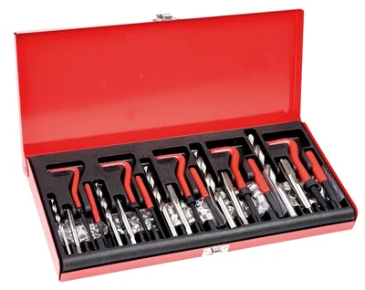 Immagine prodotto di Kit di riparazione filetti VEVOR Kit di riparazione elicoidale metrico da 166 pezzi, set di utensili per la rilegatura di M5 M6 M8 M10 M12 con punte HSS inserti per filettatura maschi a scatto per l'installazione