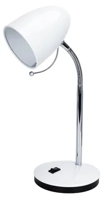 Produktbild von Schreibtischlampe Tischleuchte mit Schwanenhals weiß/chrom Sockel E27 L135xH350mm
