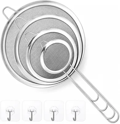 Produktbild von Küchensieb 4er Set, Edelstahl, feinmaschig, für Nudeln
