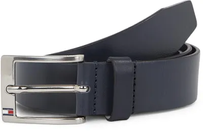 Obrázek produktu pro Pánský kožený pásek Tommy Hilfiger, model New Aly, barva modrá (Midnight), délka 115 cm