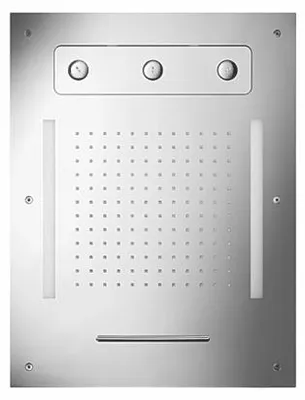 Produktbild von Herzbach LIVING SPA LED Deckeneinbau-Brause 630x480mm Regen/Spin/Schwall gebürstet