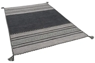 Produktbild von Natur Teppich Kelim Navarro Anthrazit, Größe:170x240 cm