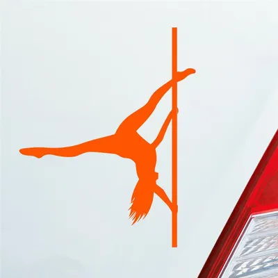 Produktbild von Auto Aufkleber Sexy Girl Tanzen Poledance Strip GoGo Pin Up 12x9 cm Orange Sticker Heckscheibenaufkleber