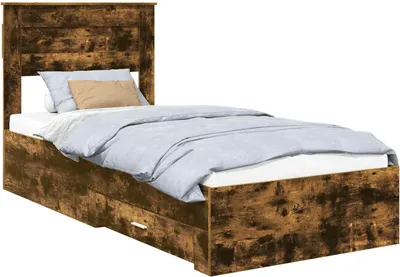Zdjęcie produktu dla vidaXL Rama łóżka z dębu wędzonego 90 x 190 cm materiał drewnopochodny