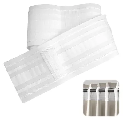 Gardinenband 30×8,5 cm Polyester, 3 m, weiß, plissierbar