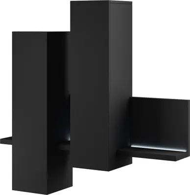 Produktbild von Meublorama DS-HA-BOTA-24W0FG04*1C/53KG, MDF-Platten, Schwarz, 5 Regale, 350 mm, 1520 mm, 1200 mm