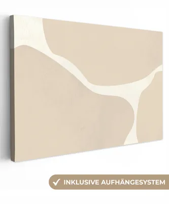 Obrázok produktu pre MuchoWow® - Obrazy na plátne - Abstraktné - Béžová - Moderné umenie, nástenné umenie, nástenné dekorácie obrazy obývacia izba, 120x80cm