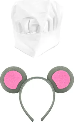 Produktbild von Oblique Unique Kostüm Accessoire Set - Maus Ohren Haarreif + Kochmütze Koch Chef Hut Mütze Kopfbedeckung Fasching Karneval