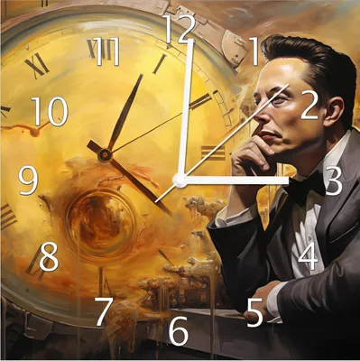 Produktbild von Wallario Design Wanduhr Zeitgedanken aus Echtglas, Größe 30 x 30 cm