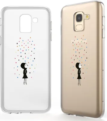 Produktbild von NALIA Hülle für Samsung Galaxy J6 (2018), Slim Handyhülle Motiv Silikon TPU Case Colorful Rain