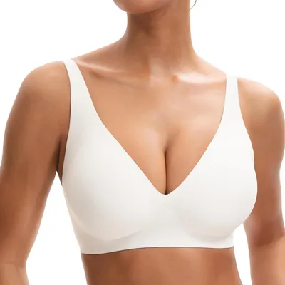Produktbild von BH für Damen, ohne Bügel, nahtlos, mit V-Ausschnitt und zusätzlicher Verlängerung der Träger