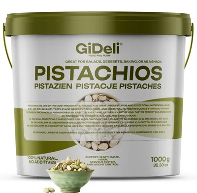 Produktbild von Pistazien 1kg Geröstet Gesalzen mit Schale Vegan Keto Proteinreich Natur GiDeli