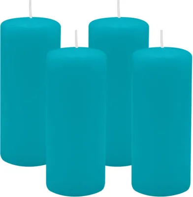 Produktbild von 4er Set Adventskranzkerzen Ocean Blau Ø 50 x 120 mm
