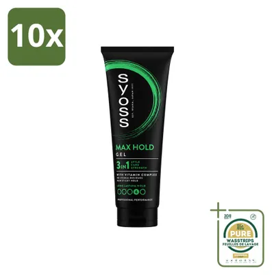 Productafbeelding van 10 x Syoss Max Hold haargel - 250 ml - Verpakking met 10 stuks