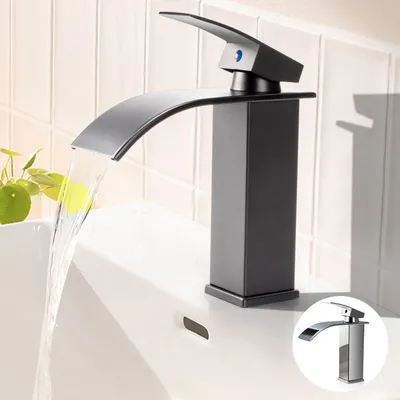 Produktbild von Waschtischarmatur Wasserfall Einhandmischer Grau Messing