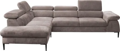 Produktbild von SEPINA PASCAL MORABITO taupefarbener Stoff Liege-Ecksofa - Linkes Ecksofa