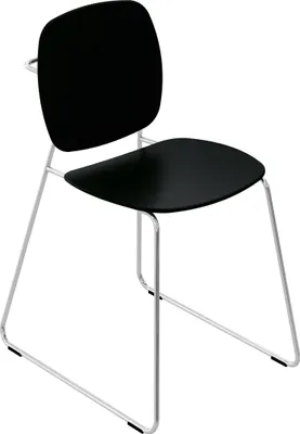 Produktbild von HEWI Badstuhl, Gestell verchromt, belastbar bis 150 kg, HEWI Farbe 90 (Tiefschwarz)