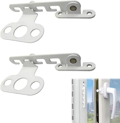 Produktbild von Zweiteiliger Fensterbegrenzer für Drehkippfenster, Fensterbegrenzer, bohrfreier Fensterbegrenzer, Fensterblocker und Türverriegelungen zur Einstellung der Fensteröffnung