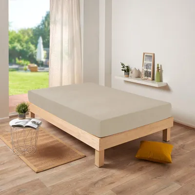 Produktbild von Traumschlaf Frottee Stretch Spannbettlaken 90x200 - 100x200 cm taupe