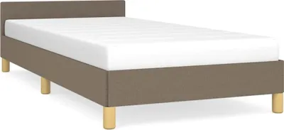 Obrázek produktu pro vidaXL Rám postele s čelem bez matrace Taupe 90x190 cm látka