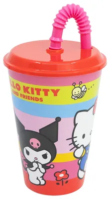 Produktbild von Mehrwegbecher mit Deckel und Strohhalm, 430 ml