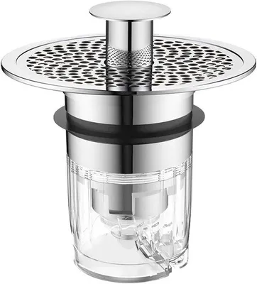 Produktbild von Famanu Abflussgarnitur mit Wannenstopfen und Anti-Verstopfungsfilter - 32-40 mm