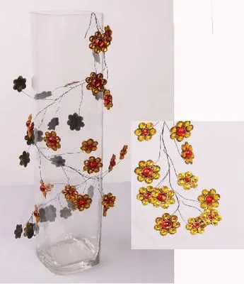 Produktbild von INNA-Glas Deko Girlande mit Blumen Dandy, orange-gelb, 90cm - Blumengirlande