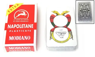 Produktbild von Modiano Cards Napoletane 97-25, Karton, Kunststoff, Junge/Mädchen, Spanien, 88,9 mm, 50,8 mm