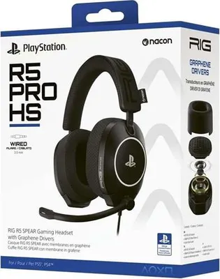 Obrázok produktu pre NACON RIG R5 Pro HS, Kábel, Hranie, 20 - 40000 Hz, Slúchadlá s mikrofónom, Čierna