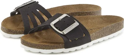 Produktbild von Elbsand Pantolette Sandale, Mule, offener Schuh, Sommerschuhe, Lederpantolette anthrazit Größe 44