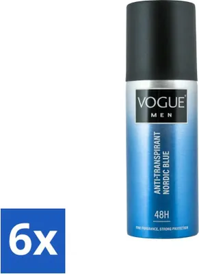 Productafbeelding van Vogue Antitranspirant Nordic Blue, 150 ml - Voordeelverpakking - 6 stuks