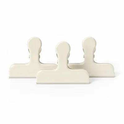 Produktbild von 3er Set Verschlussclip Frischhalteclip Metall Verschlussklammern Küche Tütenclip Verschlussklemmen Weiß