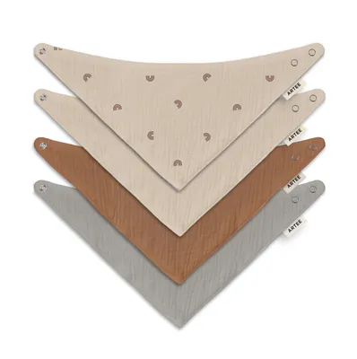 Produktbild von Artee 100% Musselin Baumwolle Halstücher-Set Desert, 4 Stück für Baby und Kleinkinder in Größe M