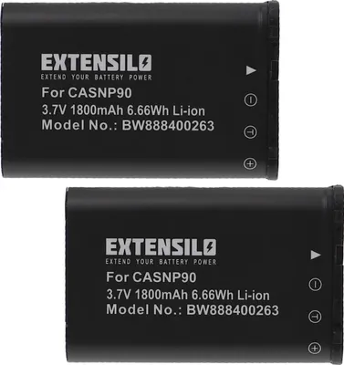 Produktbild von EXTENSILO 2x Akku kompatibel mit Casio Exilim EX-Z2000BK, EX-Z2000SR, EX-Z2000RD, EX-Z2000PK, EX-Z2000VT Kamera (1800 mAh, 3,7 V, Li-Ion)
