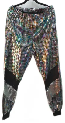 Produktbild von 80er JAHRE BUNTER REFLEKTIERENDER TRAININGSANZUG (Oberteil, Hose) Gr. L