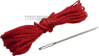 Produktbild von Nadel + Faden für Leder Lenkradbezug Lenkradhülle Schoner Lederlenkrad = ROT !