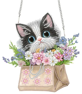 Diamond Painting Hänger, Acryl, 20x20 cm, Katze, DIY
