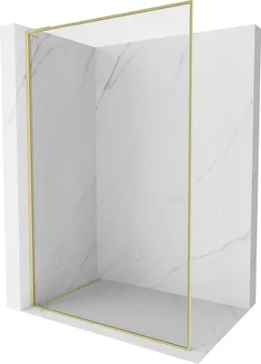 Image de Mexen Kioto-F L paroi de douche Walk-in avec cadre 75 x 202 cm, transparent 8 mm, doré brossé - 800-075-174-55-00