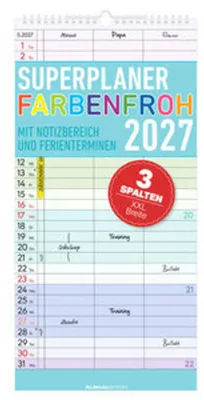 Produktbild von Superplaner Farbenfroh - 3 Spalten 2027