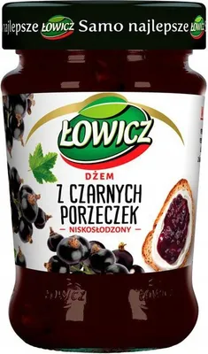 Obrázek produktu pro Nízkoslazený džem z černého rybízu Łowicz 280 g