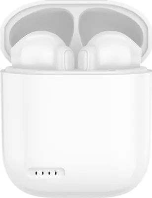 Zdjęcie produktu dla Akashi altsilearb słuchawki bezprzewodowe biało srebrne bezprzewodowe słuchawki bluetooth z etui na baterie.